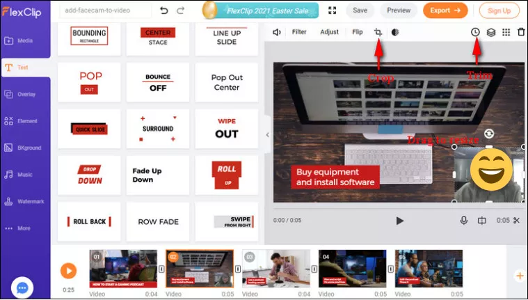 Adjust the Facecam Recording