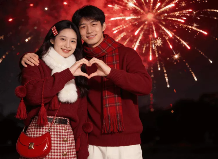 情侶浪漫煙花寫真