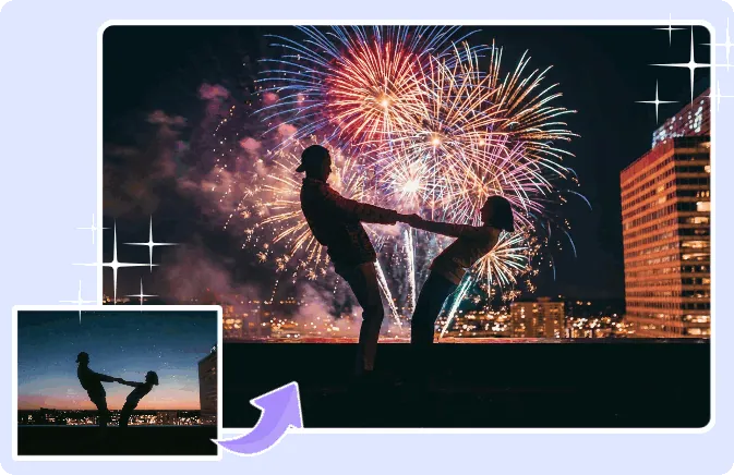 Easily Add Fireworks to Photos with AI