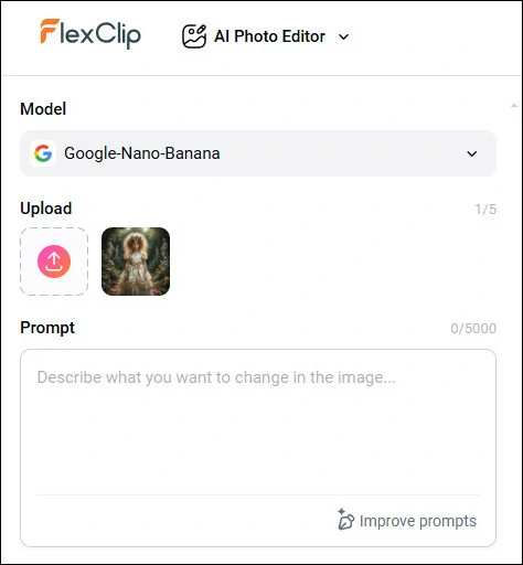 Go to FlexClip's AI Hair Editor and Upload Photo
