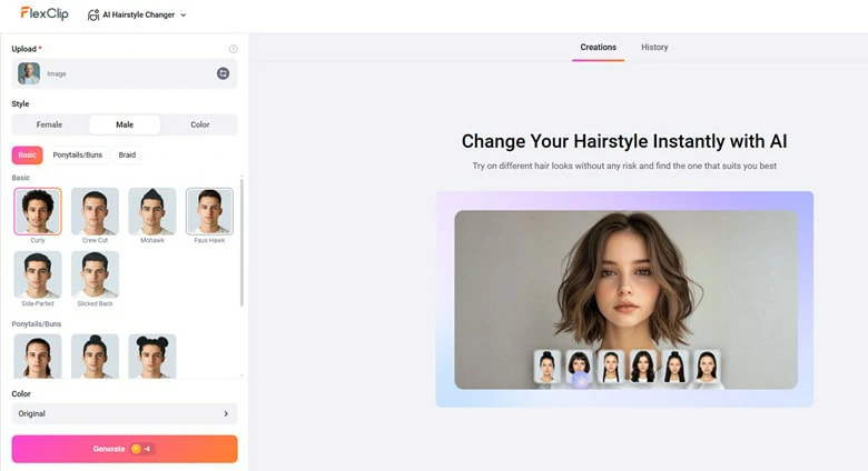 Select a Hairstyle to Try on Visually