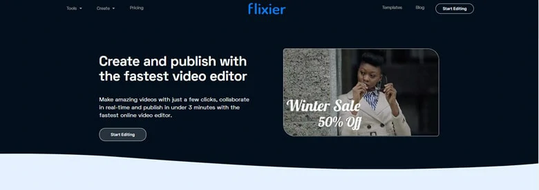 Flixier: A Web-based Video Editor to Add Images to MP3