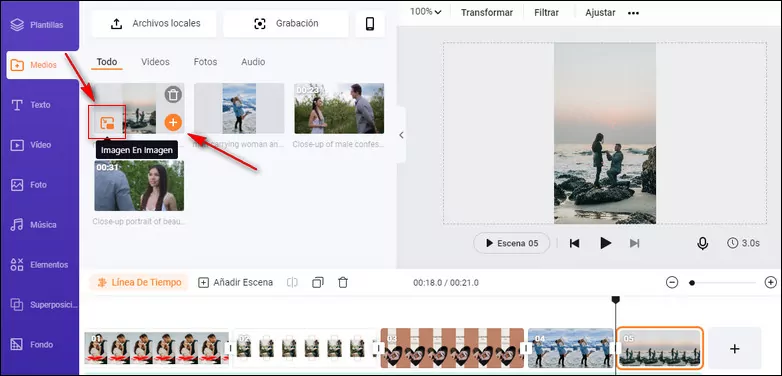 Add Multiple Photos to Facebook Story with Music with FlexClip - Step 2