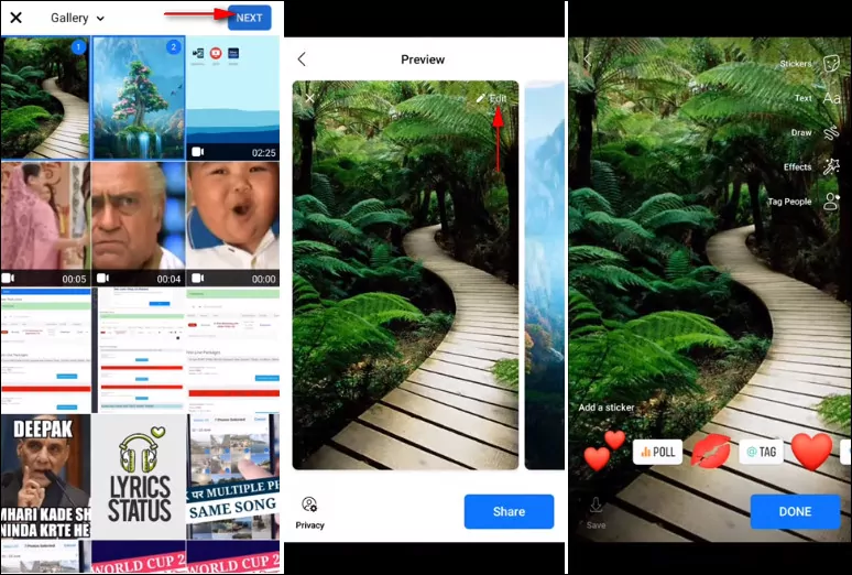 Add Multiple Photos to Facebook Story