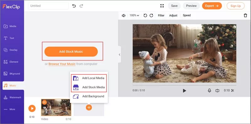 FlexClip add music to GIF