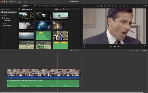Add music to GIFs in iMovie