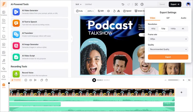 Add Music to Podcast Online with FlexClip - Podcast Video