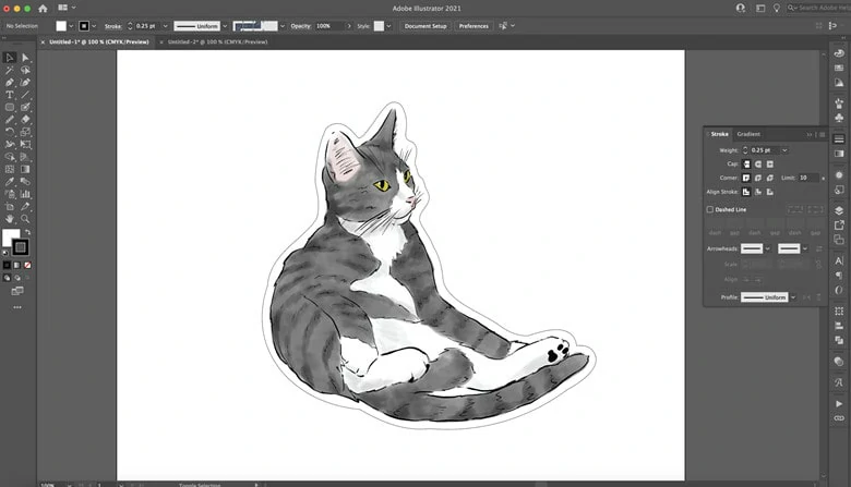 Add Outline to PNG on Computer - Illustrator