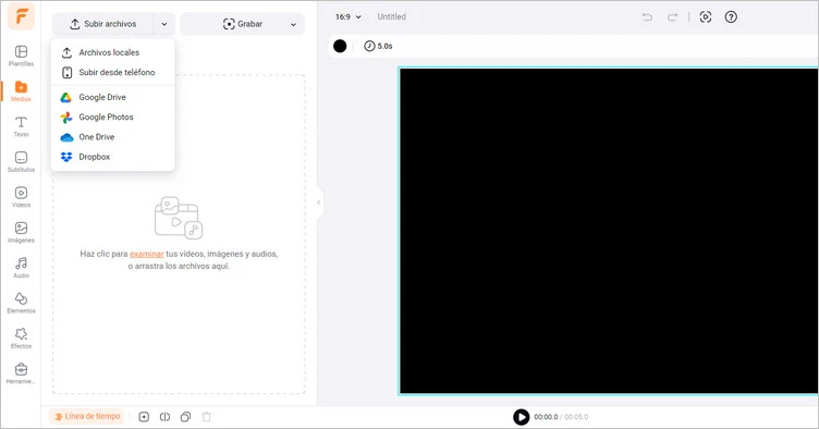 Añadir transición de foto - Subir foto