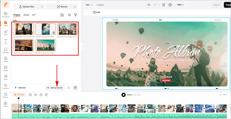 Add Photo Transition - Add as Scene
