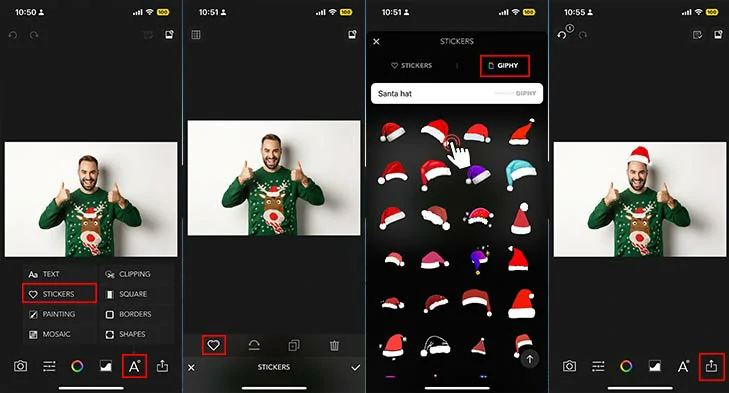 Easily add Santa hats to photos on iPhone by PICSPLAY