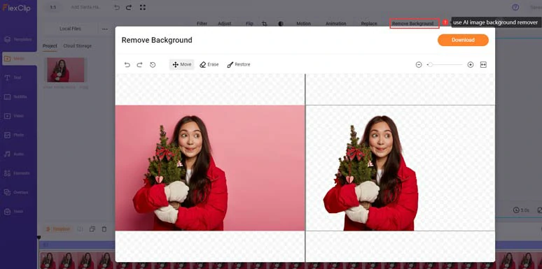Use AI image background remover to remove the image background