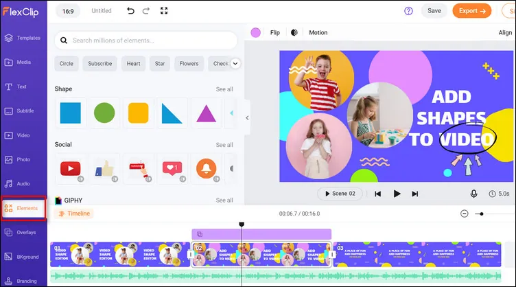 Video Shape Editor: Add Shapes or Change Video Shape Online