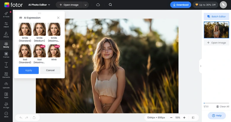 Apply Smile Filter to Photo Using Fotor