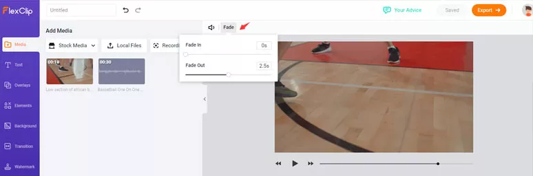 Use fade in/out tool to blend sound effects naturally