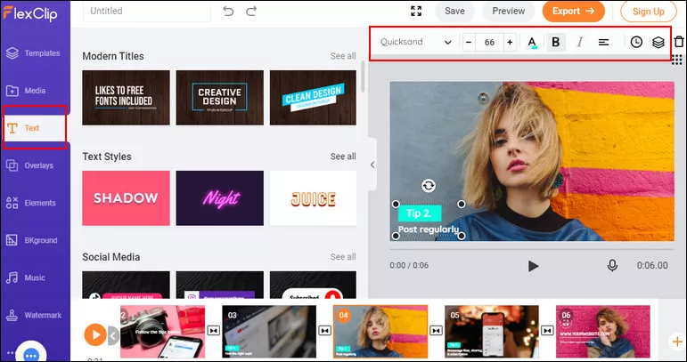 Manually Add Subtitles to Video Online with FlxClip