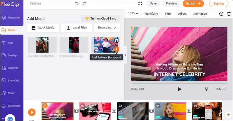 Manually Add Subtitles to Video Online with FlxClip