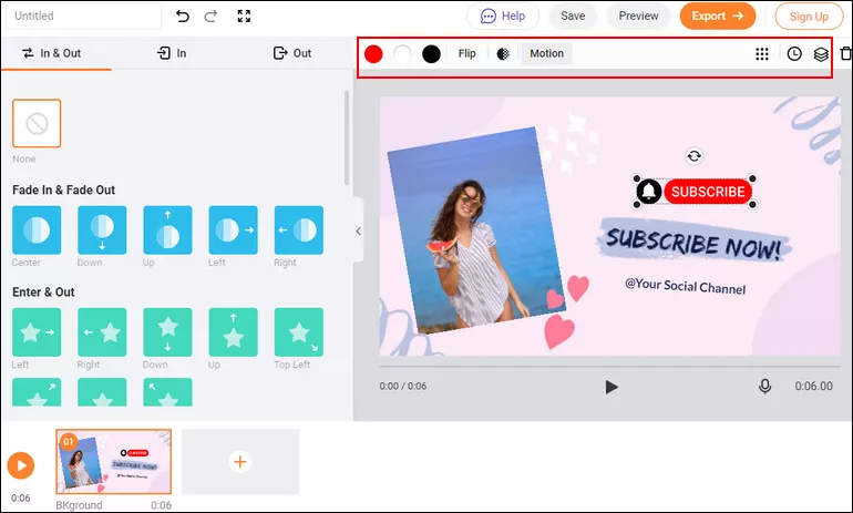 Add Subscribe Button to Video with FlexClip - Customize