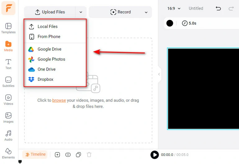 Upload Video to FlexClip