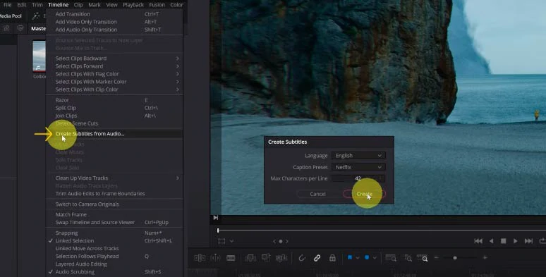 Auto-generate subtitles to MKV in Davinci Resolve