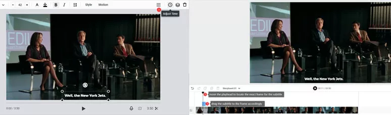 Locate a subtitle for a particular frame in a video