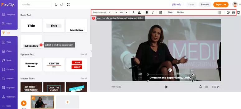 Add subtitles to the movie