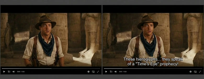 Comparison of Video with and Without Subtitles 