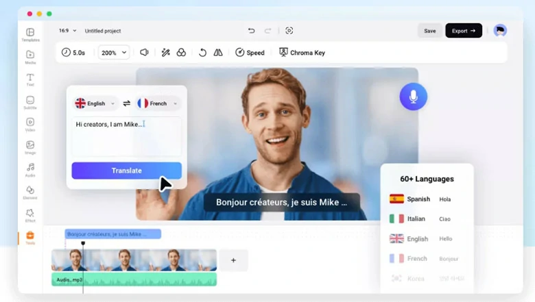Translate Your Subtitle File with FlexClip