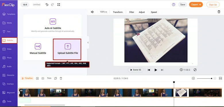 Import Your Existing Subtitle File to FlexClip