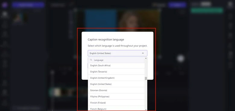 Make Settings of the Auto Caption Process