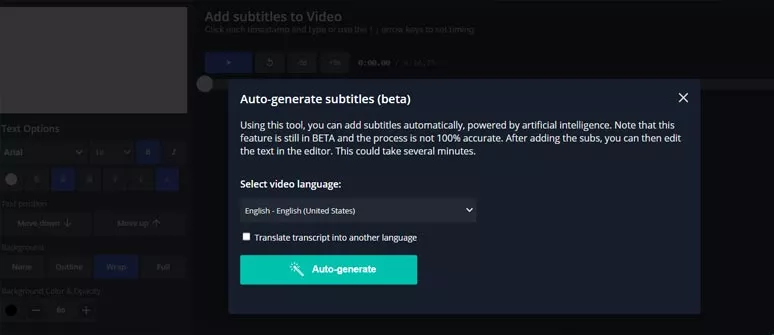 Add subtitles by Kapwing’s auto subtitles generator 