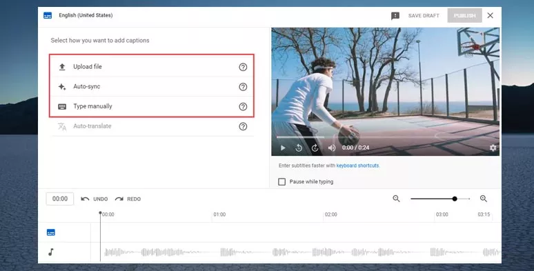 Use YouTube Studio to add subtitles to an online YouTube video