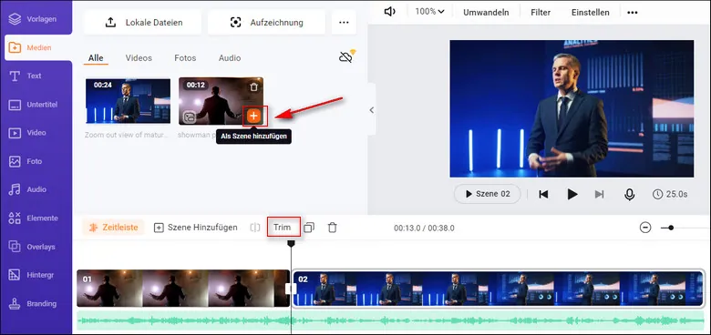 Add your YouTube video to the timeline