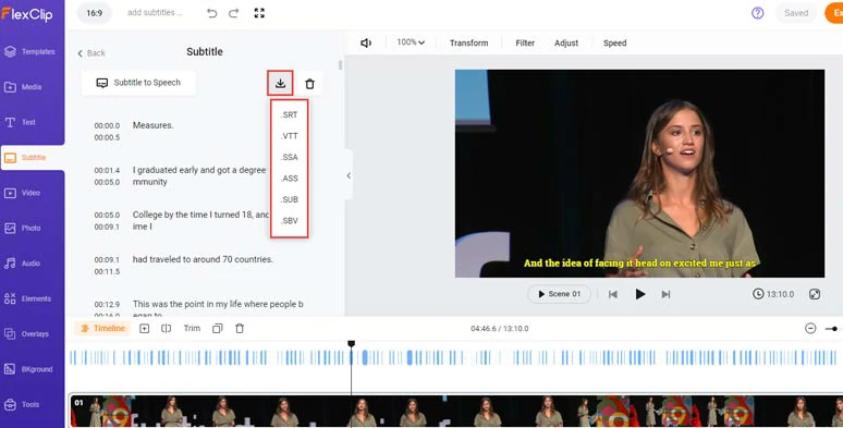 Download the auto-generated subtitle of YouTube video in SRT or other 5 subtitle formats for closed captions