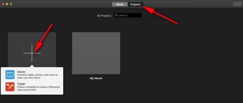 Launch iMovie to Create a New Project