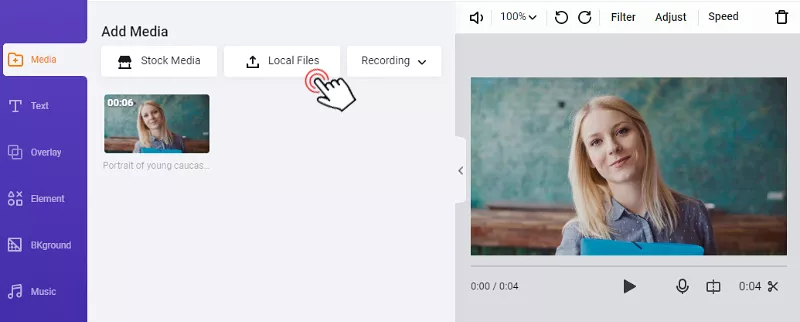 Upload your local video to FlexClip