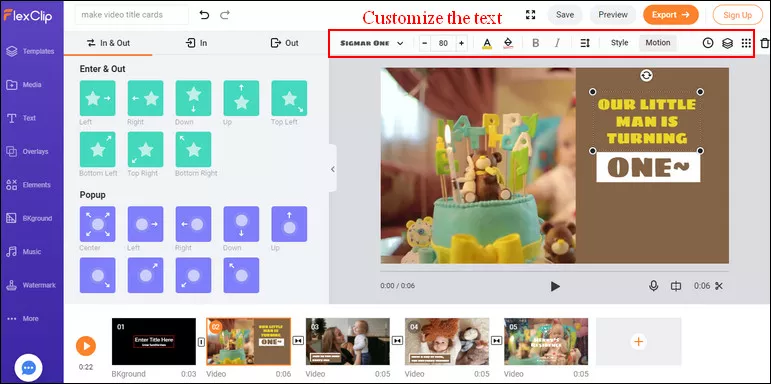 Customize the Title Card