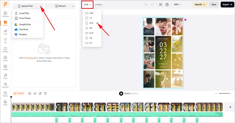 Add Multiple Sounds to TikTok with FlexClip - Upload