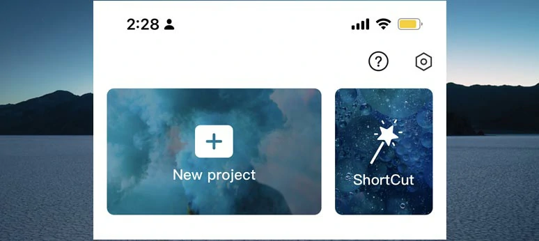 Tap the New Project to import clips to CapCut