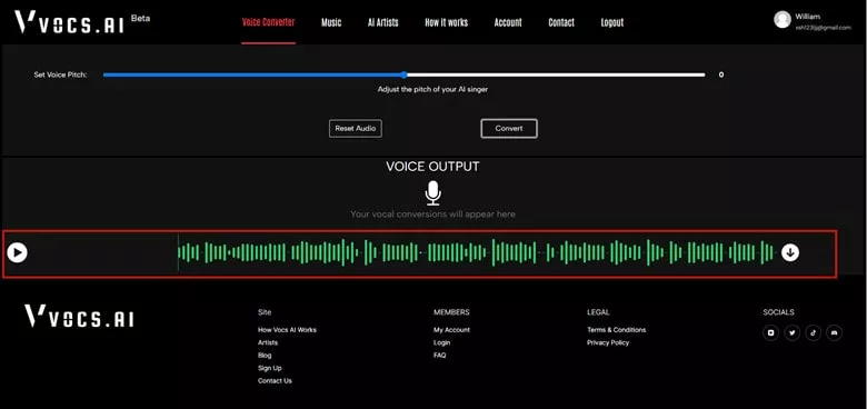 Launch the Recording Conversion Process in Vocs.AI