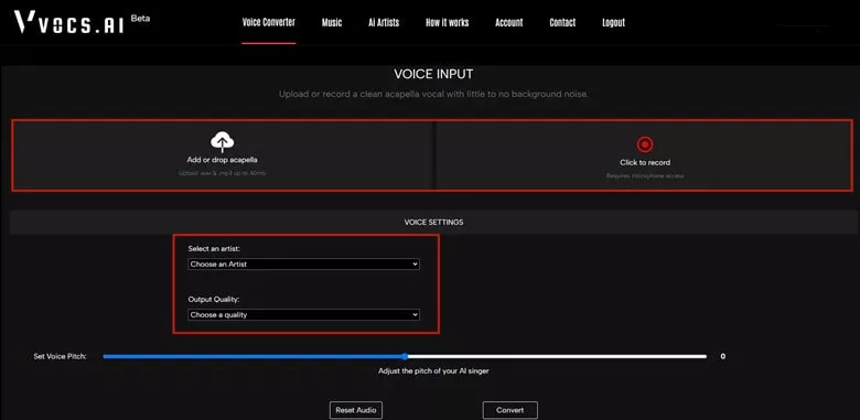 Upload Voice Recording to Vocs.AI