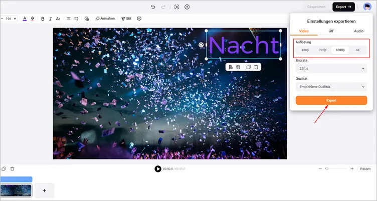 Video mit Flip-Text-Animation herunterladen - FlexClip