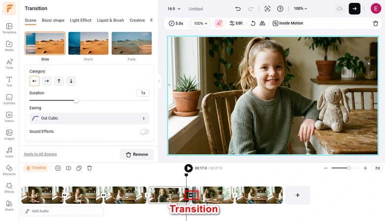 Apply Transition Between Photos