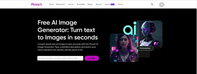 Picsart - Un generador de portadas de álbumes todo en uno con IA