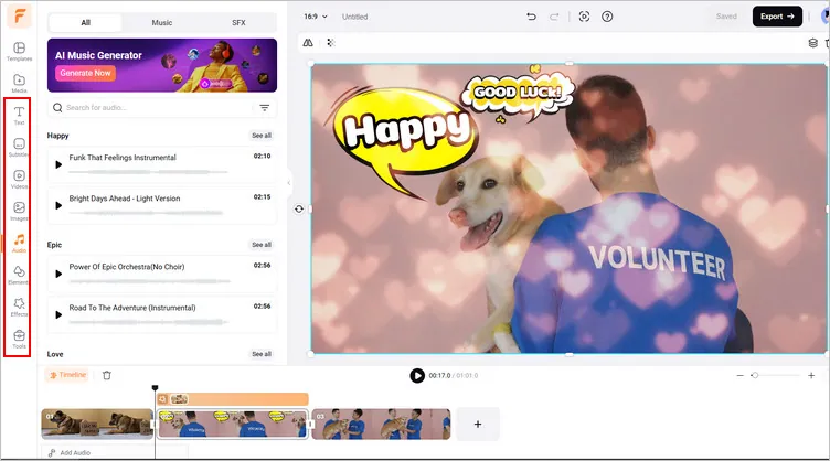 Add Music and Effects to the Animal Rescue Video
