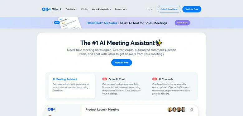 Otter.ai - The Best AI Audio Editor for Online Meeting Assistant