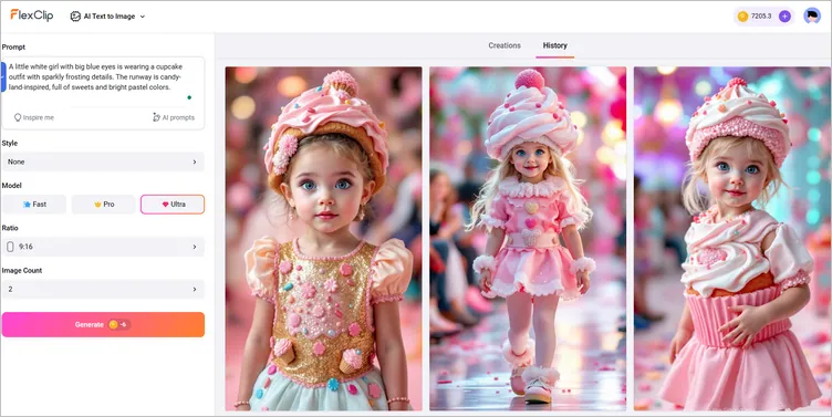 Design the Baby Fashion Show Model with AI