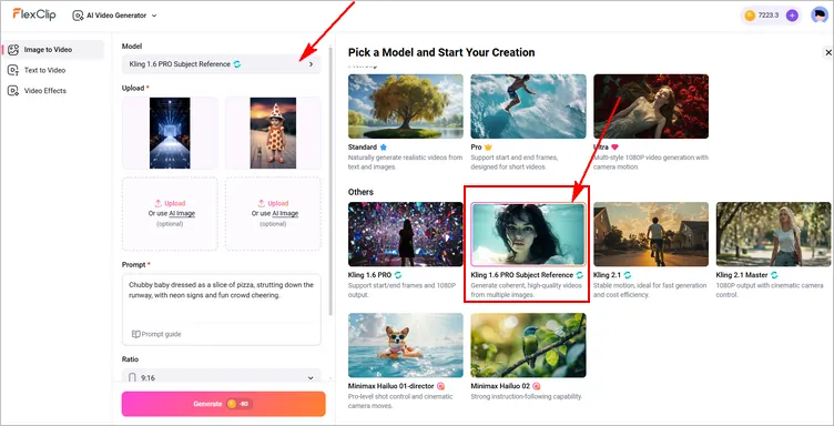 Select Image-to-Video Model for Combine Your Image into a Video
