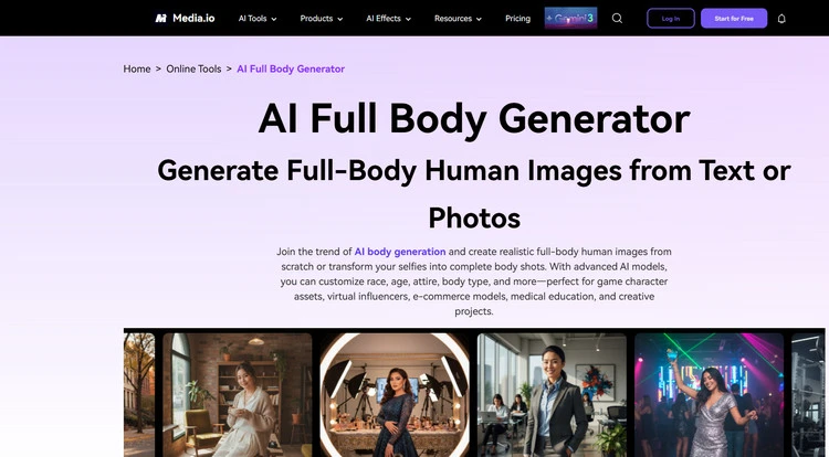 Generate Body from Your Face with AI - Media.io