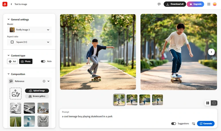 Adobe Firefly Generating AI Boy Images